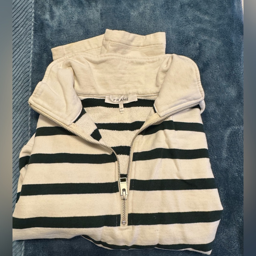 FRAME Pine Multi Cropped Half Zip Pullover - image 5